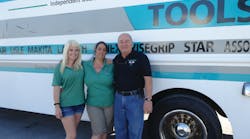 Bob Petrilli and his wife, Caryl, and his daughter, Leah, each drive a tool truck. Bob Petrilli and his wife, Caryl, and his daughter, Leah, each drive a tool truck.