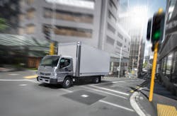 The Mitsubishi Fuso 2014-2015 Canter FE Series work truck is available for purchase with the company's financing program. The Mitsubishi Fuso 2014-2015 Canter FE Series work truck is available for purchase with the company's financing program.