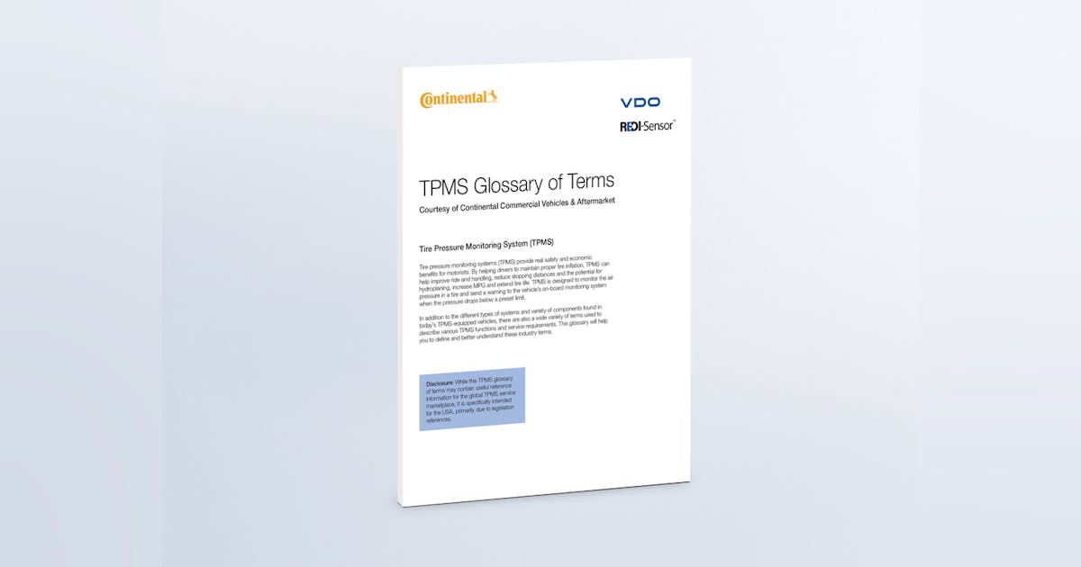 VDO REDI-Sensor TPMS 10-pg glossary | Fleet Maintenance
