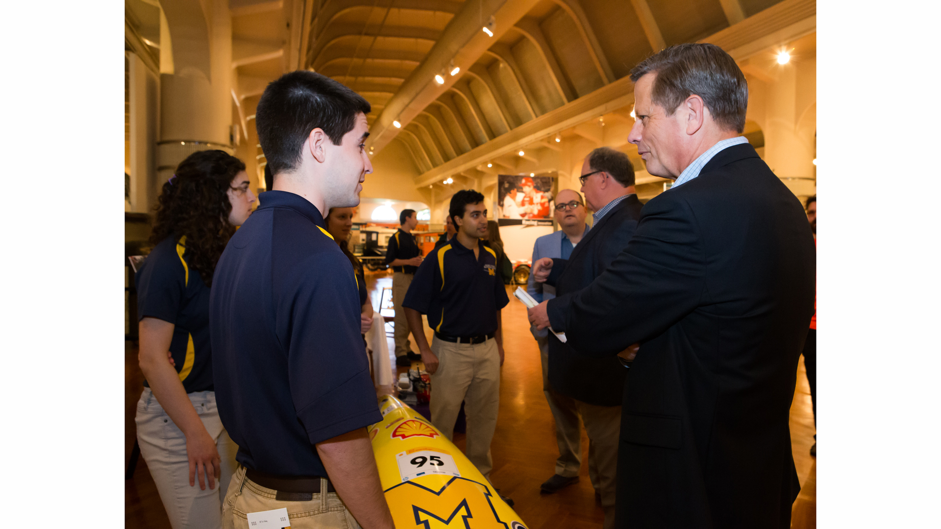 Uof M Supermileage Team Discuss Their Vehicle With Shell And The Henry Ford 542ab0da6fbc1