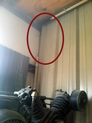 In a small customer paint shop in Texas, a large section of PVC pipe burst during normal operation. Thankfully, there were no injuries.