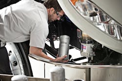 Mack Trucks announced today that it extended service intervals for diesel particulate filters and diesel engine oil and filter changes on all model year 2011 and newer Mack diesel engines, potentially saving thousands of dollars over the life of a truck. Mack Trucks announced today that it extended service intervals for diesel particulate filters and diesel engine oil and filter changes on all model year 2011 and newer Mack diesel engines, potentially saving thousands of dollars over the life of a truck.