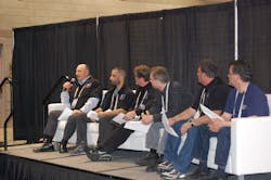 From left to right, PTEN Tool & Equipment Roundtable panelists G. Jerry Truglia, Josh Mahtaban, Eric Dibner, Jeff Minter, Ed Hazzard and Vincent LaDuca. From left to right, PTEN Tool & Equipment Roundtable panelists G. Jerry Truglia, Josh Mahtaban, Eric Dibner, Jeff Minter, Ed Hazzard and Vincent LaDuca.