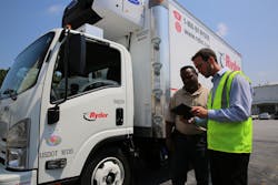 Ryder employees at the company’s rental facility in Doraville, Ga. review the Rental Signature Capture app on a tablet. Ryder employees at the company’s rental facility in Doraville, Ga. review the Rental Signature Capture app on a tablet.