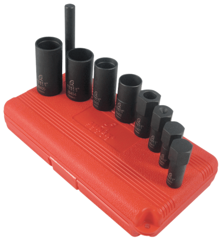 1/2" Dr. 9pc Wheel Lock Removal Kit, No. 2840 Fleet Maintenance