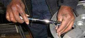 Step 8: Reinstall the sensor with a new grommet, retaining nut, and if necessary a valve core. Use a torque wrench to tighten to the proper spec.