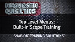 Snap-on Diagnostic Quick Tips: Top Level Menus - Built-In Scope Training Video