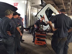 Technicians at DeMary Truck used the Beta Tools Tool Trolley as a dedicated diagnostic cart for the shop's smoke machine. Technicians at DeMary Truck used the Beta Tools Tool Trolley as a dedicated diagnostic cart for the shop's smoke machine.