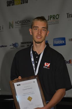 TMCFutureTech, the National Student Technician Competition, promotes career opportunities as commercial vehicle technicians. Daniel Hanna of Forsyth Technical Community College won first place in the 2015 event. TMCFutureTech, the National Student Technician Competition, promotes career opportunities as commercial vehicle technicians. Daniel Hanna of Forsyth Technical Community College won first place in the 2015 event.
