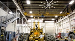 At Va.-based Luck Stone, a single 20' diameter fan brought the heat down in the facility, drastically reducing heater use. The company predicted the money saved on propane would pay for the fan and its installation within three years. At Va.-based Luck Stone, a single 20' diameter fan brought the heat down in the facility, drastically reducing heater use. The company predicted the money saved on propane would pay for the fan and its installation within three years.