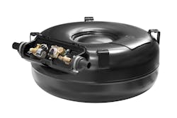 With their donut-shape, toroidal fuel tanks allow for more propane autogas capacity in the same space compared with a cylindrical or twin-manifold tank. With their donut-shape, toroidal fuel tanks allow for more propane autogas capacity in the same space compared with a cylindrical or twin-manifold tank.