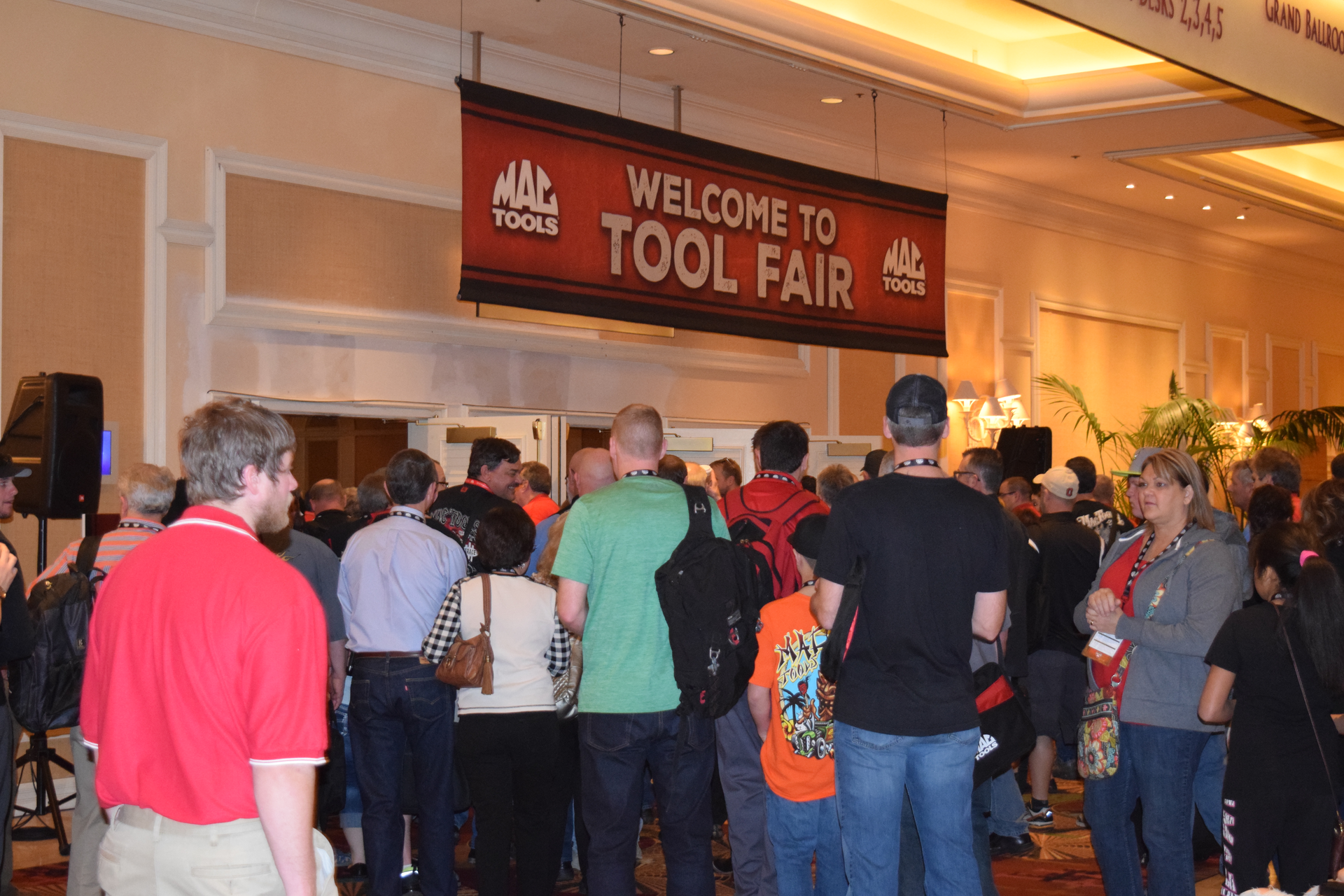 Attendees congregate in anticipation of the kickoff event at Mac Tools 2016 Tool Fair.