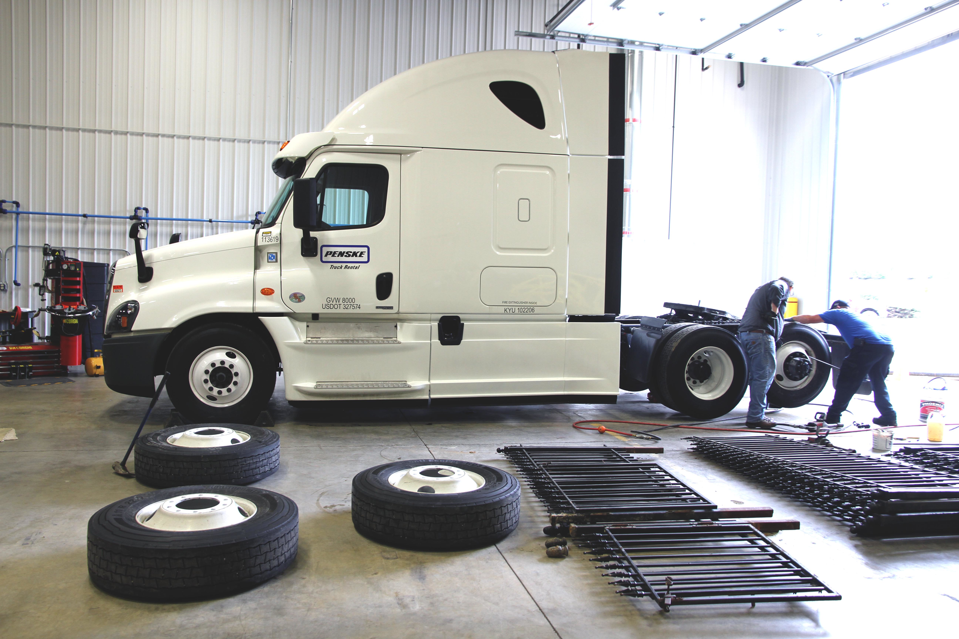 Placing Equal Flexx within the truck tires for the Ride and Drive event.