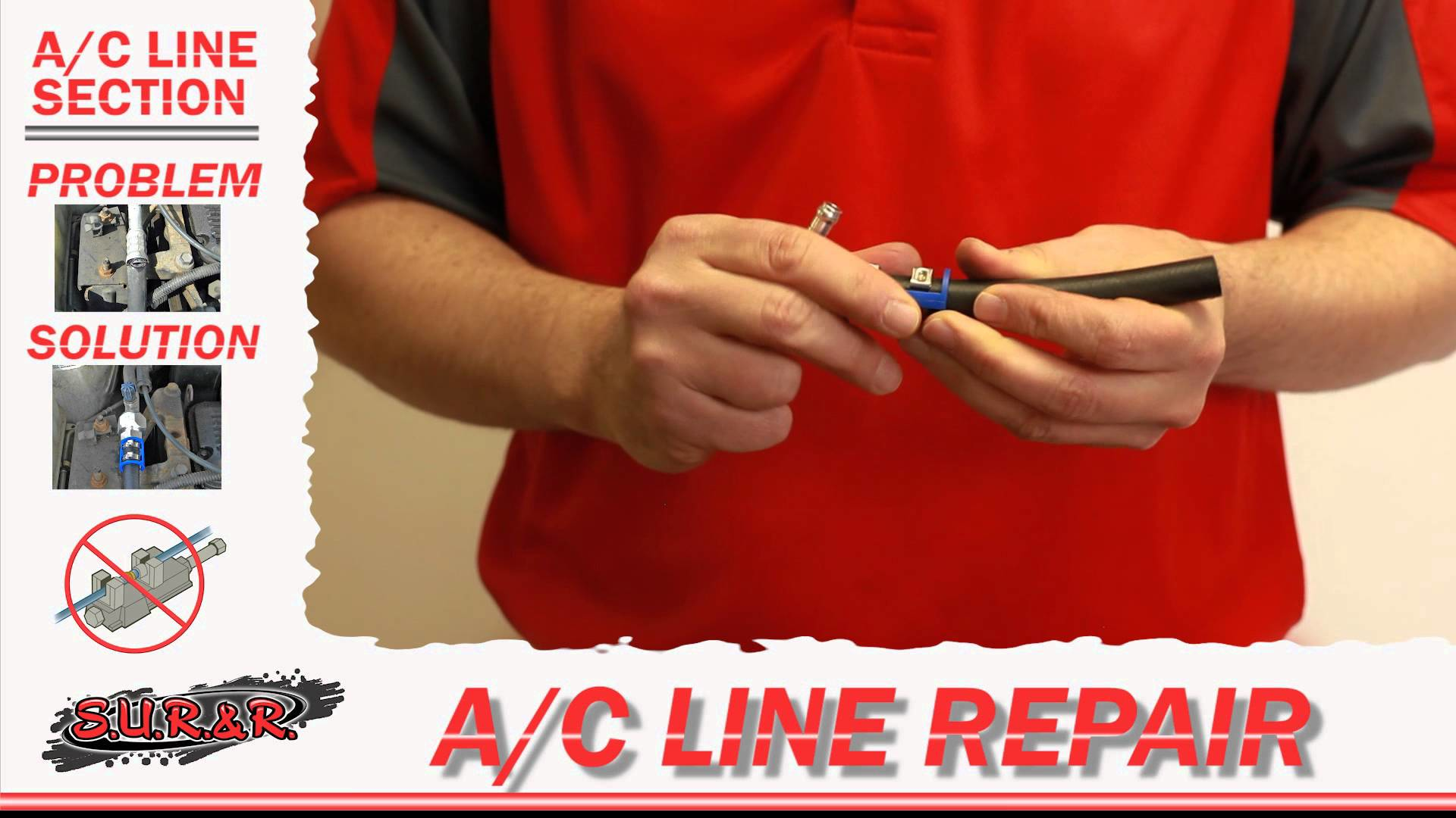 VIDEO S.U.R.& R. A/C Line Repair - Hose to Compression Adapter