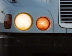 Incandescent headlamps (left) create a light beam with a color temperature that differs from natural sunlight. The result is a beam that is amber in appearance and that is less suited for optimal human sight. The rear-oriented LEDs (right) interact with parabolic reflectors to create a beam pattern that is ultra bright, with broad, smooth photometric characteristics that approximate the color temperature of natural sunlight, improving visibility and reducing eye fatigue. Incandescent headlamps (left) create a light beam with a color temperature that differs from natural sunlight. The result is a beam that is amber in appearance and that is less suited for optimal human sight. The rear-oriented LEDs (right) interact with parabolic reflectors to create a beam pattern that is ultra bright, with broad, smooth photometric characteristics that approximate the color temperature of natural sunlight, improving visibility and reducing eye fatigue.