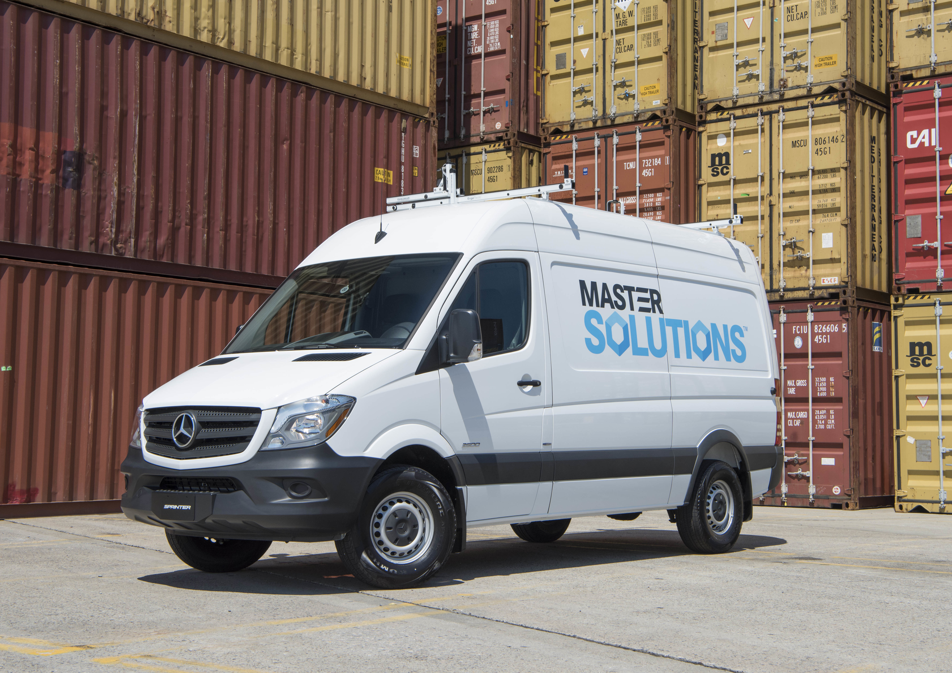 One of the Mercedes-Benz vans.