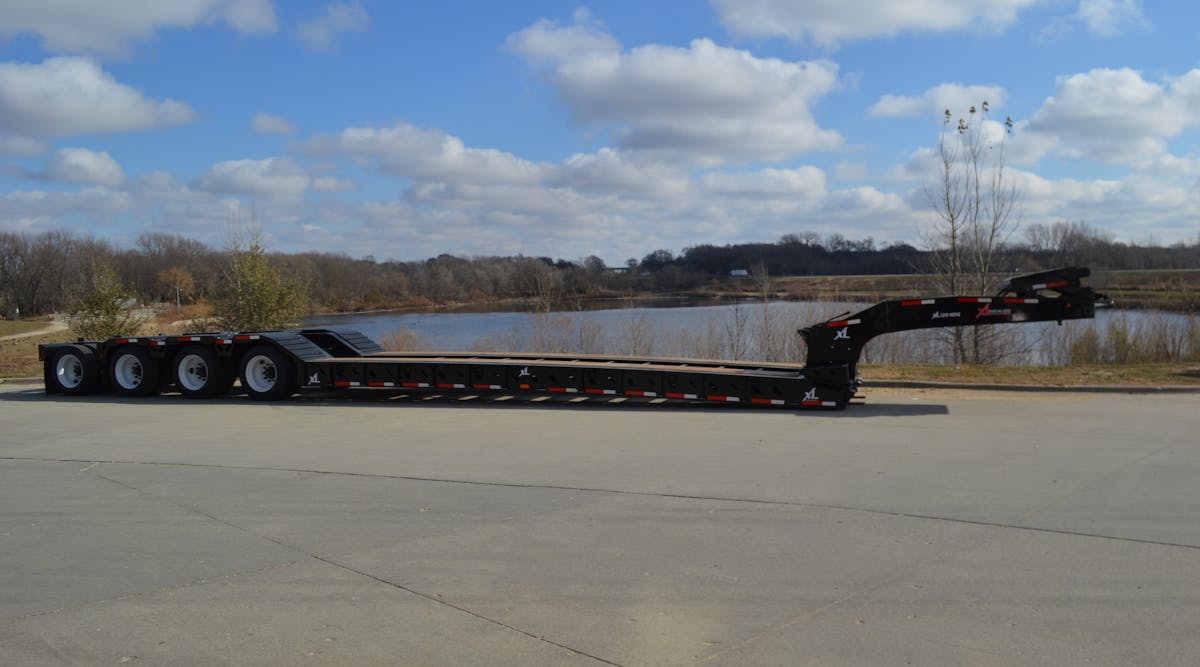 The XL 120 Low-Profile Hydraulic Detachable Gooseneck, engineered for heavier construction equipment, enables loading equipment over the neck. The 13&rsquo;-long gooseneck has a 36&rdquo;-long flip neck attachment for use with a four-axle truck.