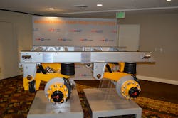 SAF-Holland has introduced its CBX40 AeroBeam Sliding Air Suspension System, said to be the lightest weight air suspension in the industry. SAF-Holland has introduced its CBX40 AeroBeam Sliding Air Suspension System, said to be the lightest weight air suspension in the industry.