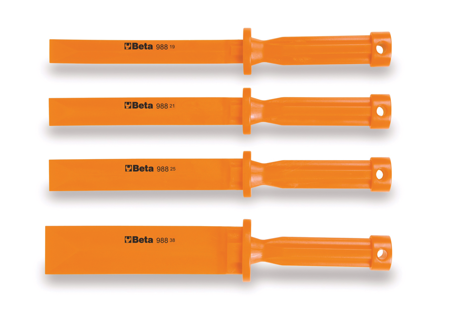 Set of 4-19 21 25 38 mm Beta Tools 988/K4 Scratchproof Plastic Flat Chisels 