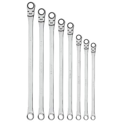 8pc Zero Degree Flex Head Ratchet XL Wrench Set, No. SRFBZXL82TA