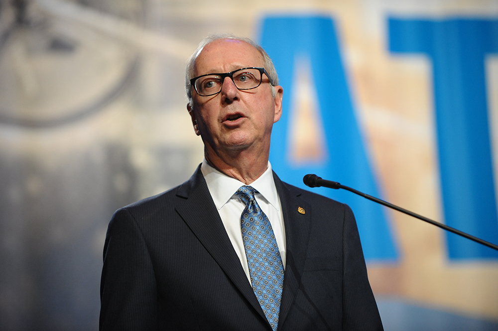 Parker addresses the opening General Session during the American Truck Dealers (ATD) Convention and Expo in New Orleans.