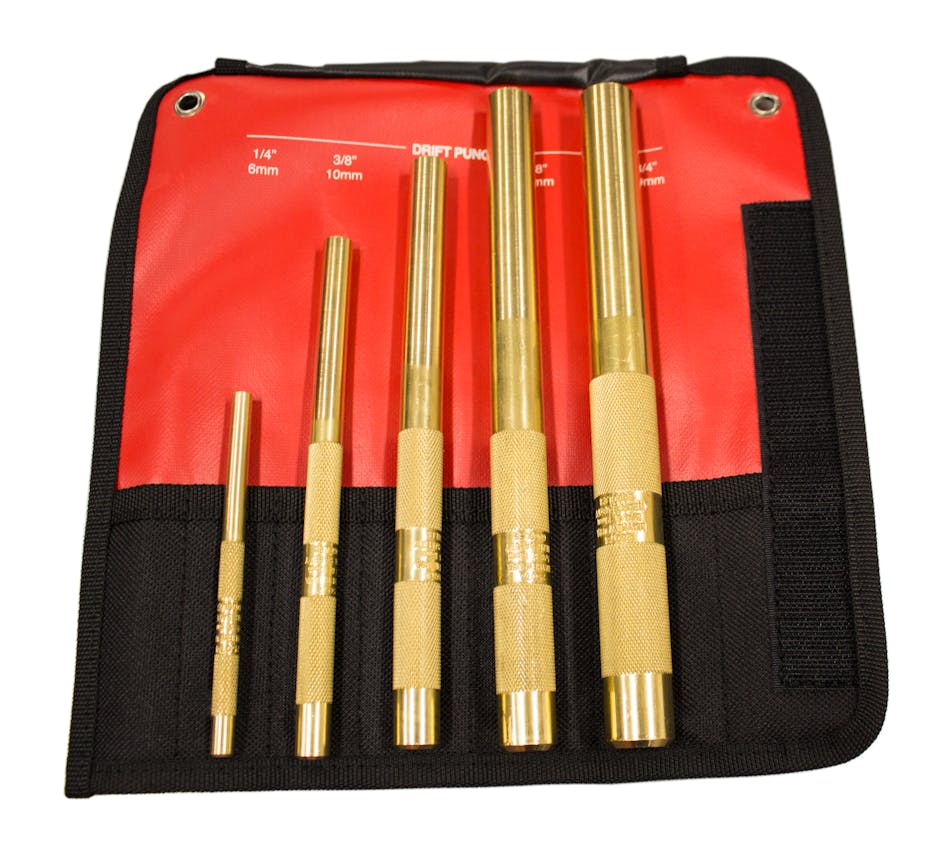 5pc Brass Drift Punch Set, No. 67003 Fleet Maintenance