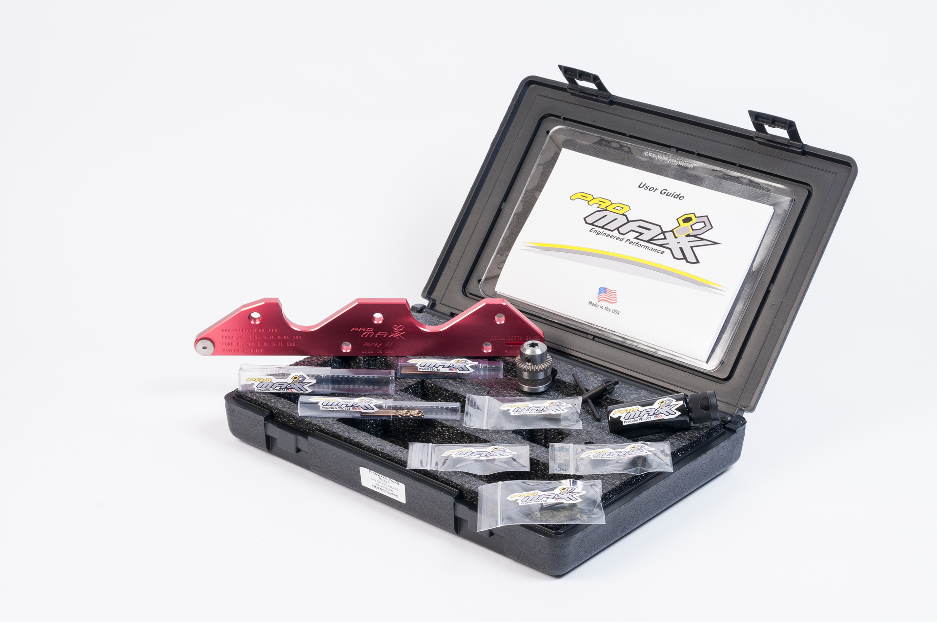 The device is engineered to make removal and subsequent replacement of broken exhaust manifold mounting studs/bolts fast and successful.