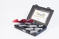 The device is engineered to make removal and subsequent replacement of broken exhaust manifold mounting studs/bolts fast and successful. The device is engineered to make removal and subsequent replacement of broken exhaust manifold mounting studs/bolts fast and successful.