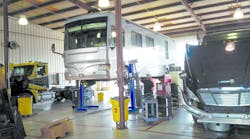 Among the factors to keep in mind when selecting a vehicle lift are the size, height and layout of the shop. Among the factors to keep in mind when selecting a vehicle lift are the size, height and layout of the shop.