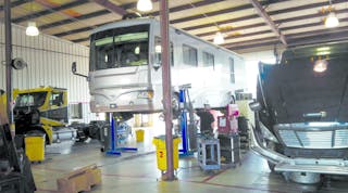 Among the factors to keep in mind when selecting a vehicle lift are the size, height and layout of the shop.