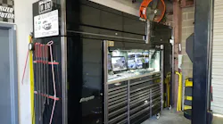 Robert McGullam's 84' Snap-on EPIQ features a main box with 23 drawers, a hutch, two side lockers and two top cabinets.