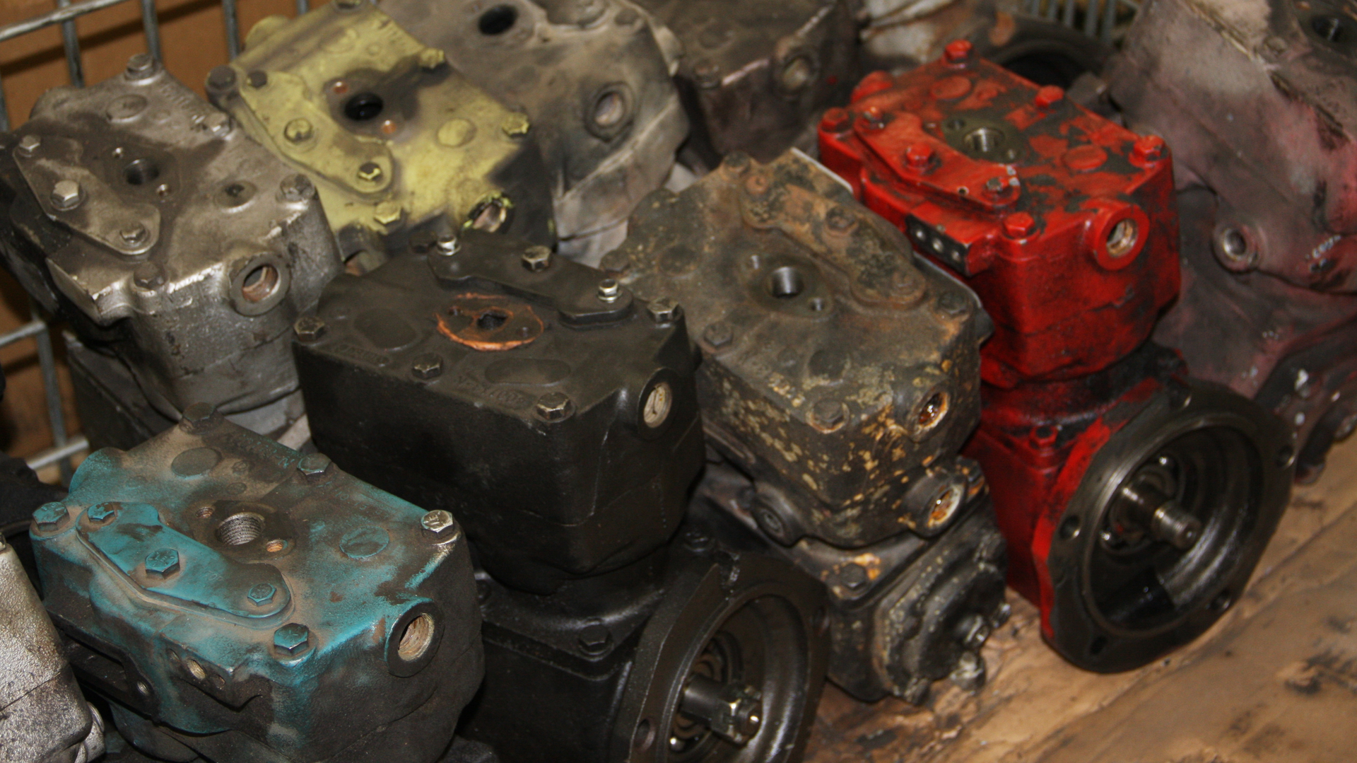 Cores arrive used and uncleaned, before the remanufacturing process begins.