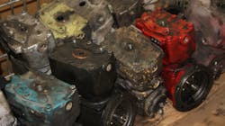 Cores arrive used and uncleaned, before the remanufacturing process begins. Cores arrive used and uncleaned, before the remanufacturing process begins.