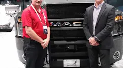 John Hurd, AVP Strategic Partnerships at WyoTech, and Matt Flynn Director, Competence Development at Volvo Trucks, at UPTIME 2017 in Orlando Florida.