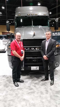 John Hurd, AVP Strategic Partnerships at WyoTech, and Matt Flynn Director, Competence Development at Volvo Trucks, at UPTIME 2017 in Orlando Florida. John Hurd, AVP Strategic Partnerships at WyoTech, and Matt Flynn Director, Competence Development at Volvo Trucks, at UPTIME 2017 in Orlando Florida.