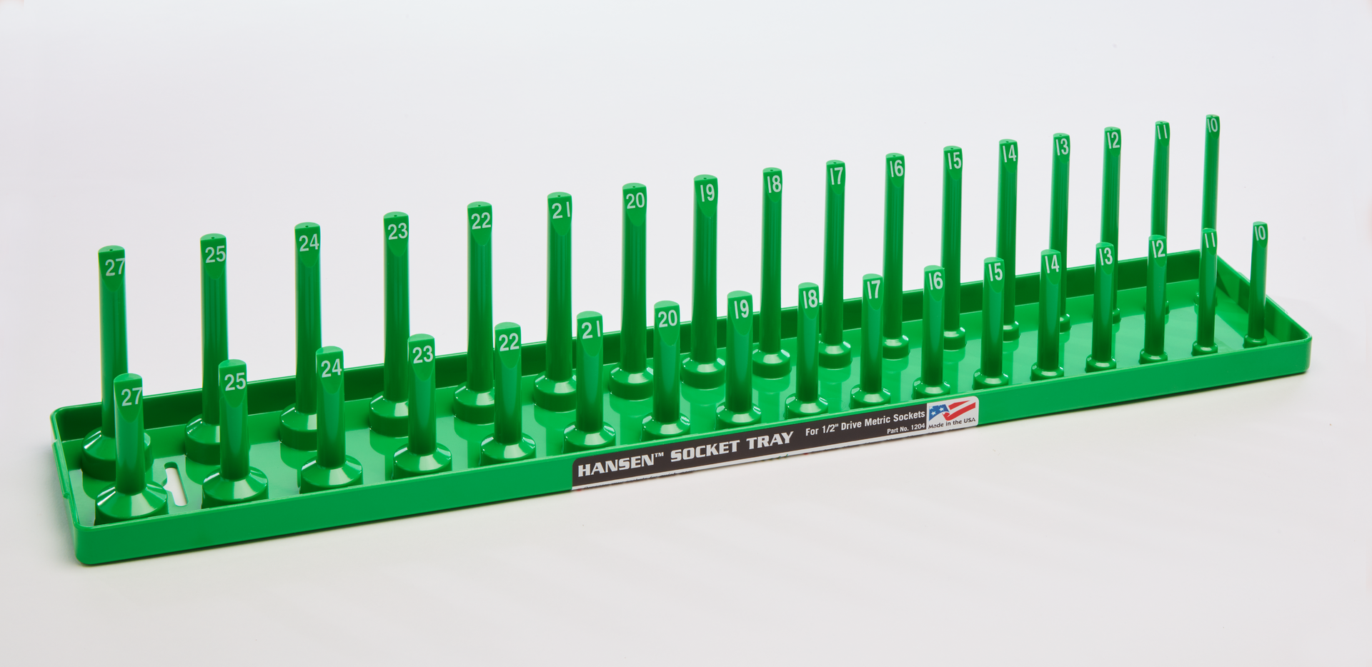 20 Inch Green Metric Socket Tray