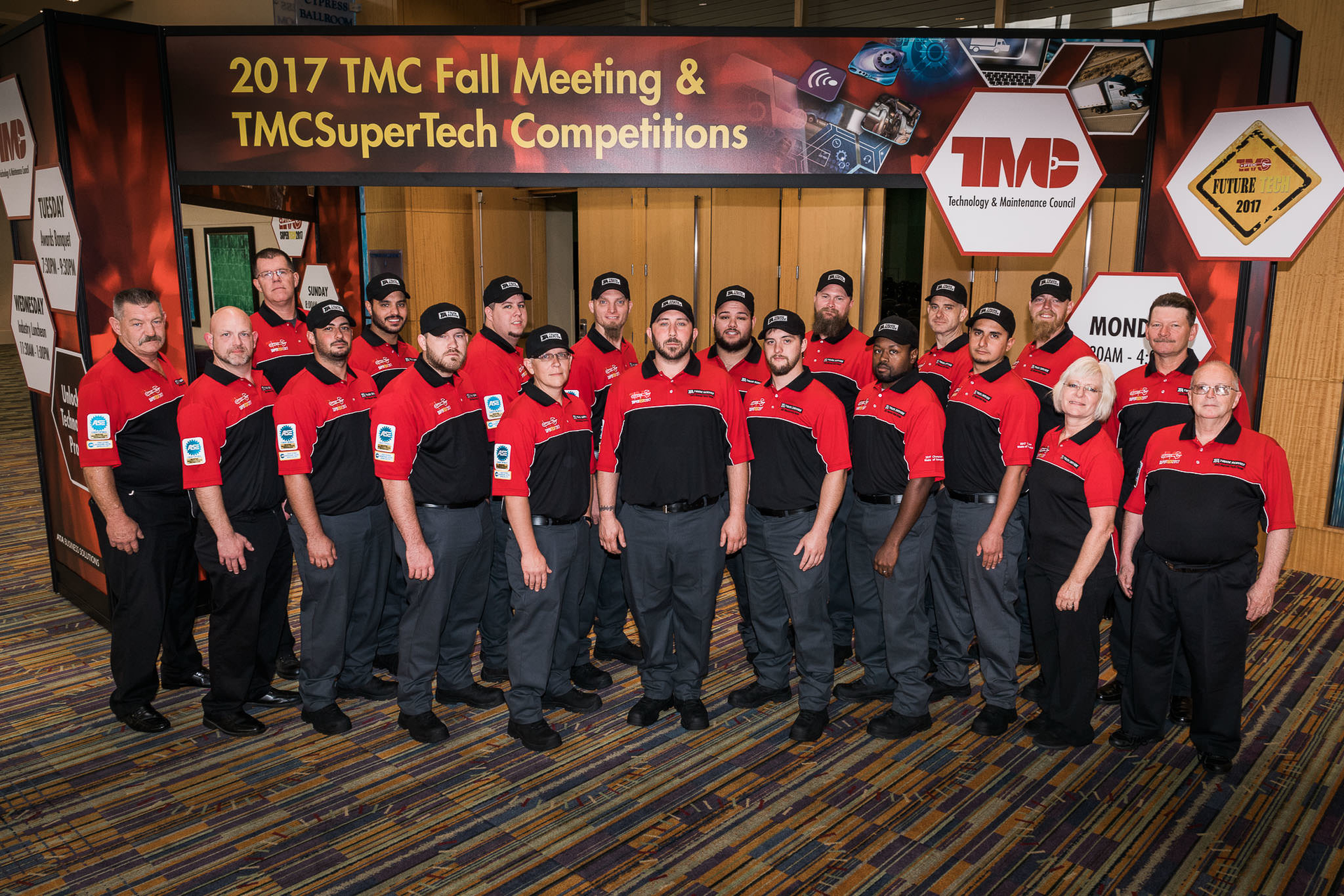 The full team from TA Truck Service during the 2017 TMCSuperTech Technician Skills Competition.