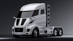 Nikola anticipates offering its fully electric Nikola Two day-cab truck (pictured here) for sale in the U.S. by 2021. Nikola anticipates offering its fully electric Nikola Two day-cab truck (pictured here) for sale in the U.S. by 2021.