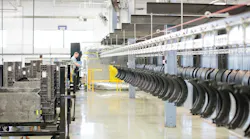 Bendix is introducing a new remanufactured brake shoe – with the same proven friction and coating it specs on its original equipment (OE) brake shoe – as the company’s reman shoe production has topped 6 million units. Photo shows Bendix brake shoes cool down following the application of the advanced coating and the tightly controlled oven curing process that provide maximum protection against rust jacking.