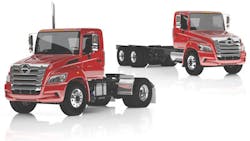 The Hino XL Series, powered by Hino’s A09 turbo diesel 8.9-liter inline 6-cylinder engine, will be offered in a host of straight truck and tractor configurations with max performance of 360 horsepower and 1150 lb.-ft. torque. The Hino XL Series, powered by Hino’s A09 turbo diesel 8.9-liter inline 6-cylinder engine, will be offered in a host of straight truck and tractor configurations with max performance of 360 horsepower and 1150 lb.-ft. torque.