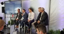 Industry experts gathered to discuss platooning at Michelin's Movin' On event in Montreal in May. Industry experts gathered to discuss platooning at Michelin's Movin' On event in Montreal in May.