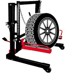 The use of wheel dollies allows easy removal and installation of tire/wheel assemblies, and can help avoid operator injuries. The use of wheel dollies allows easy removal and installation of tire/wheel assemblies, and can help avoid operator injuries.