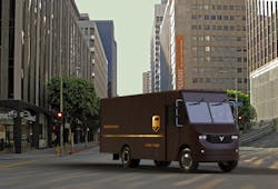 Rendering of UPS Thor electric vehicle. Rendering of UPS Thor electric vehicle.