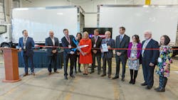 Norb Markert, President and COO of Morgan, cuts the ribbon and marks the official launch of the new facility. Other participants shown, from left to right: State Representative Kevin Skulczyck; Norb Markert, with scissors; State Representative Anne Dauphinais; State Senator Heather Somers; Montie Watson, VP Operations of Morgan; Thomas Sheridan, President of Eastern Connecticut Chamber of Commerce; Adam Winstanley, Principal Winstanley Enterprises, LLC; Plainfield First Selectman, Cathy Tendrich; Paul Sweet, Former Plainfield First Selectman; and Amanda Ljubicic, Vice President of Eastern Connecticut Chamber of Commerce. Norb Markert, President and COO of Morgan, cuts the ribbon and marks the official launch of the new facility. Other participants shown, from left to right: State Representative Kevin Skulczyck; Norb Markert, with scissors; State Representative Anne Dauphinais; State Senator Heather Somers; Montie Watson, VP Operations of Morgan; Thomas Sheridan, President of Eastern Connecticut Chamber of Commerce; Adam Winstanley, Principal Winstanley Enterprises, LLC; Plainfield First Selectman, Cathy Tendrich; Paul Sweet, Former Plainfield First Selectman; and Amanda Ljubicic, Vice President of Eastern Connecticut Chamber of Commerce.