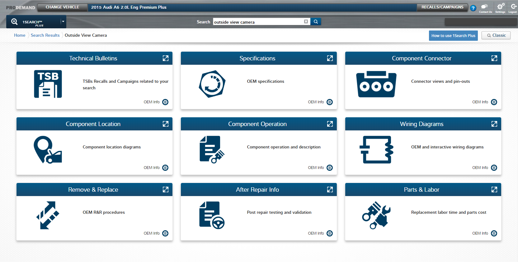 Pro Demand Adas Outside View Camera 1 Search Plus Cards 2015 Audi A6 fw 5bf2f9757d94c