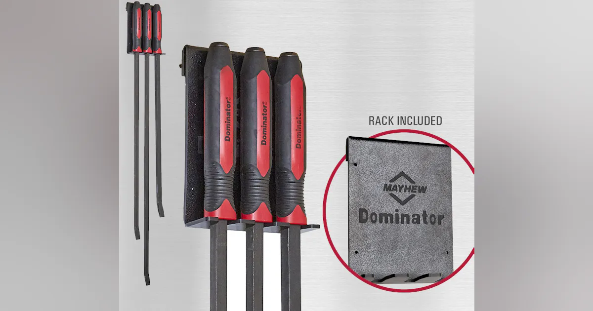 Dominator 3-pc Long and Heavy Duty Pry Bar Set and Rack, No. 14068 ...