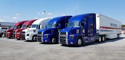 Aside from the engines, the trucks were mechanically similar, all using Mack’s mDRIVE 12-speed overdrive automated manual transmission, a 221' wheelbase and aerodynamic packages. Aside from the engines, the trucks were mechanically similar, all using Mack’s mDRIVE 12-speed overdrive automated manual transmission, a 221' wheelbase and aerodynamic packages.