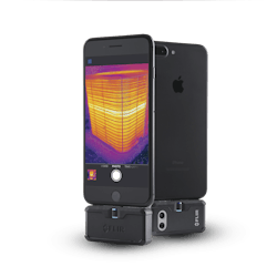 The FLIR ONE Pro helps find invisible problems faster, whether you're inspecting electrical panels, troubleshooting mechanical systems, looking for HVAC problems, or finding water damage. This FLIR ONE Pro-Series camera offers 4x the native resolution of the FLIR ONE Pro LT, for sharper image clarity that's further enhanced by FLIR VividIR image processing. Measure temperatures more than 3x higher than any FLIR ONE model—up to 400°C (752°F)—with a sensitivity that detects temperature differences down to 70 mK. FLIR ONE Pro comes packed with measurement tools. The FLIR ONE Pro helps find invisible problems faster, whether you're inspecting electrical panels, troubleshooting mechanical systems, looking for HVAC problems, or finding water damage. This FLIR ONE Pro-Series camera offers 4x the native resolution of the FLIR ONE Pro LT, for sharper image clarity that's further enhanced by FLIR VividIR image processing. Measure temperatures more than 3x higher than any FLIR ONE model—up to 400°C (752°F)—with a sensitivity that detects temperature differences down to 70 mK. FLIR ONE Pro comes packed with measurement tools.