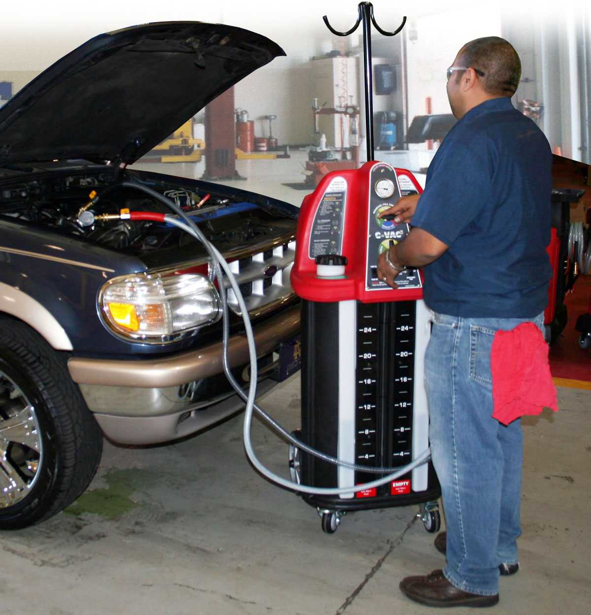 The method of draining the used fluid and filling with replacement fluid typically only removes about 50 percent of the used fluid. There is equipment available that will exchange the fluids at 80 to 90 percent.