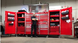 After purchasing his 68&rdquo; double bank main box six years ago, Michael Capozzio has since added a top chest and two side lockers.